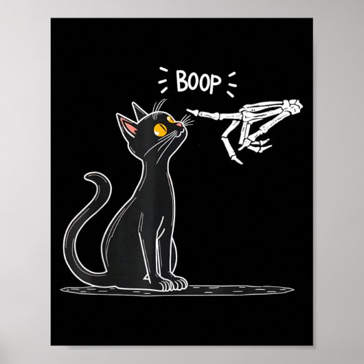 Poster Squelette de main de chat noir Boop Halloween (Devant)