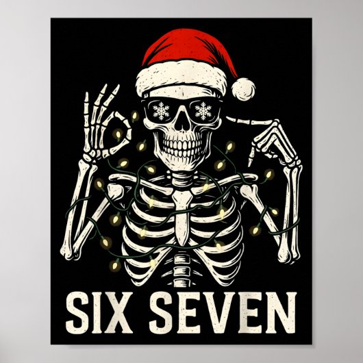 Poster Squelette de mème de Noël 67 avec chapeau de Père  (Devant)