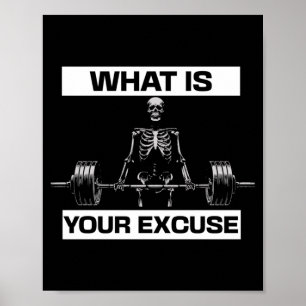 Poster Squelette de motivation pour hommes au gymnase Que