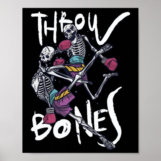 Poster Squelette de Muay Thai - Boxe thaïlandaise et kick (Devant)