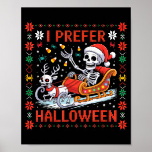 Poster Squelette de Noël Je préfère Halloween Sweat de No