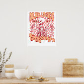 Poster squelette de Noël mort à l'intérieur (Cuisine)