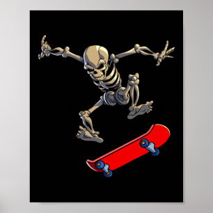 Poster Squelette de skateboard hommes garçons skater plan
