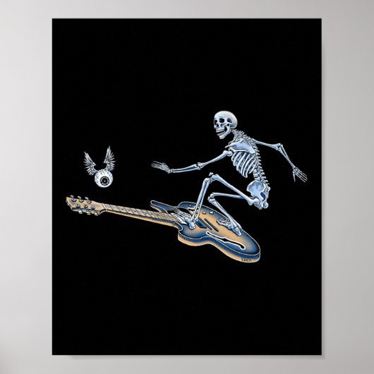 Poster Squelette de surf - Par Emek Artman (Devant)