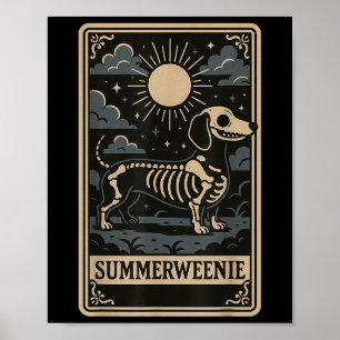 Poster Squelette de teckel Summerween Art de chien Style 
