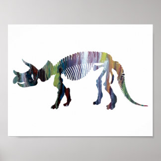 Poster squelette de Triceratops prorsus