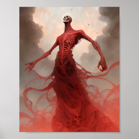 Poster Squelette Démon Créature Imaginaire foncé Horreur (Devant)