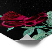 Poster Squelette d'Halloween avec Rose (Coin)