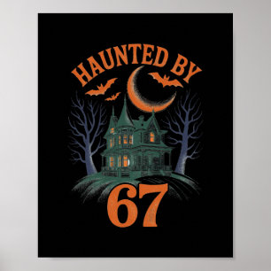 Poster Squelette d'Halloween ensorcelé Numéro Six Sept Ha
