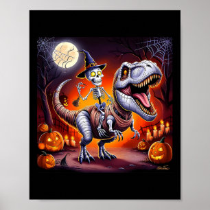 Poster Squelette d'Halloween T-rex Ride