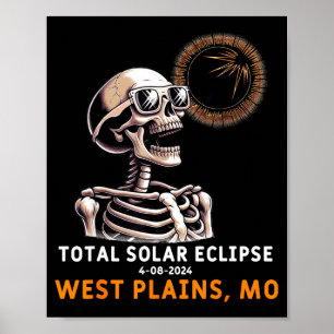 Poster Squelette Drôle Éclipse Solaire West Plains