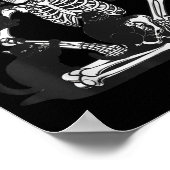 Poster Squelette effrayant avec maillot de chats noirs Cr (Coin)