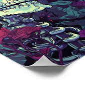 Poster Squelette en fleurs violettes (Coin)