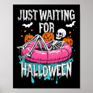 Poster Squelette Été éffrayant En Attente D'Halloween