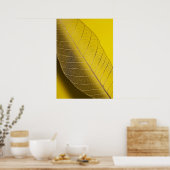 Poster Squelette Feuille jaune (Cuisine)