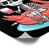 Poster Squelette Flamant rose Summerween Vibes Halloween  (Coin)
