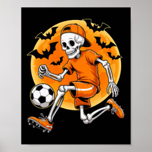 Poster Squelette Footbyll Hommes Garçons Enfants Hallowee