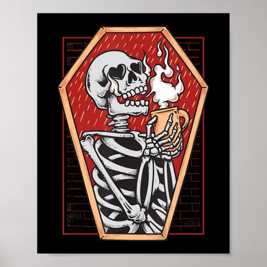 Poster Squelette gothique dans Coffin Mall Goth Halloween (Devant)