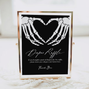 Poster Squelette Halloween Baby shower Déchets Lait-Hallo