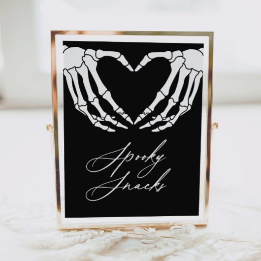 Poster Squelette Halloween Baby shower Snacks Éffrayants