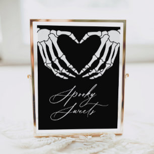 Poster Squelette Halloween Baby shower Sucres Éffrayants