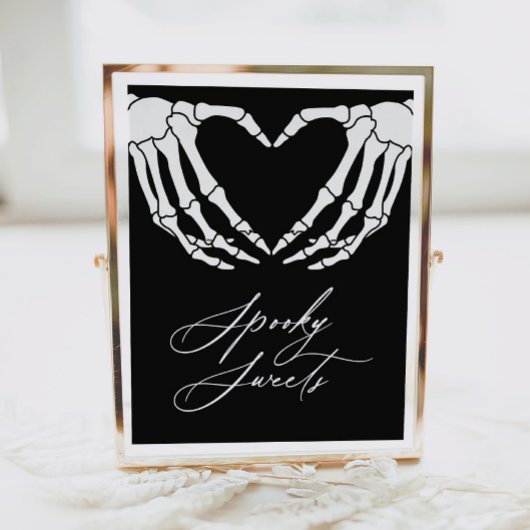 Poster Squelette Halloween Baby shower Sucres Éffrayants