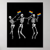 Poster Squelette Halloween Lgbt Drapeau Squelette Gay pri (Devant)