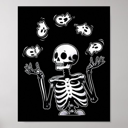 Poster Squelette Jonglage Ghosts drôle Costume d'Hallowee (Devant)
