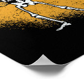 Poster Squelette jouant saxophone jazz halloween musique (Coin)