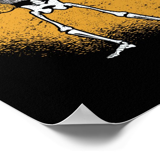 Poster Squelette jouant saxophone jazz halloween musique (Coin)