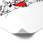 Poster Squelette Main Avec Coeur Classique (Coin)