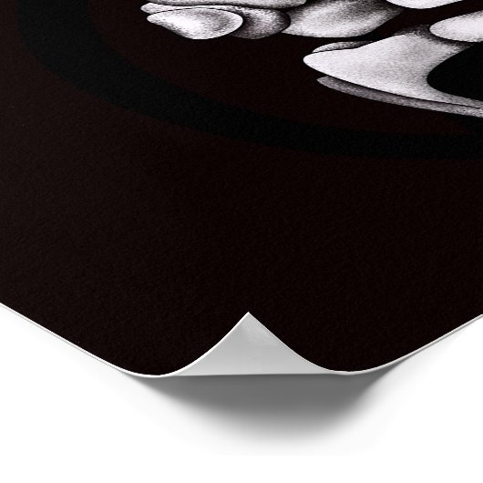 Poster Squelette Main Avec Fantômes Déplaisants Gothique (Coin)