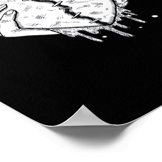 Poster Squelette Mains Coeur - Coeur gothique Classique (Coin)