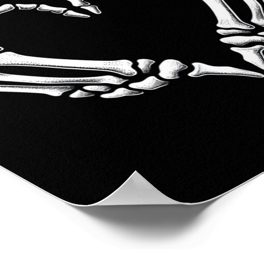 Poster Squelette Mains Coeur Signer Retro Costume Hallowe (Coin)