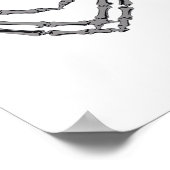 Poster Squelette Mains Coeur Signer Retro Costume Hallowe (Coin)