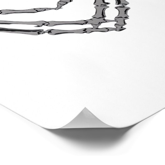 Poster Squelette Mains Coeur Signer Retro Costume Hallowe (Coin)