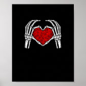 Poster Squelette Mains de coeur Signe Saint Valentin Mign (Devant)