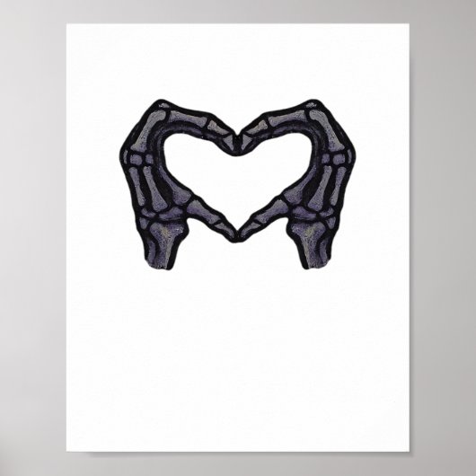 Poster Squelette Mains Formant Un Coeur (Devant)