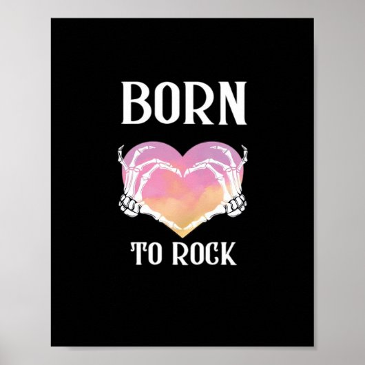 Poster Squelette Mains Graphisme Coeur Pour Classique (Devant)