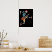 Poster Squelette Metal Guitariste (Cuisine)