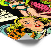 Poster Squelette Monstres Sorcière Art modifié Horreur Co (Coin)