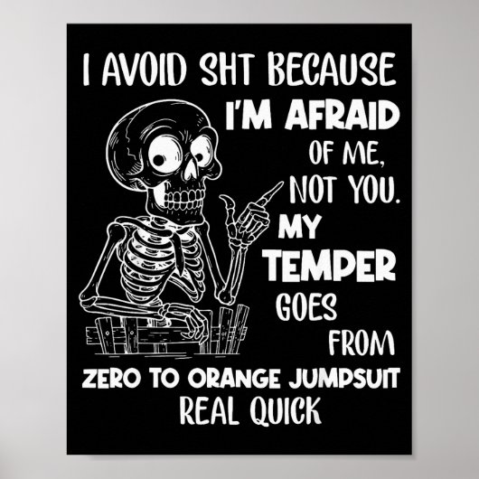 Poster Squelette que j'évite parce que j'ai peur de moi e (Devant)