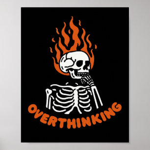 Poster Squelette qui réfléchit trop