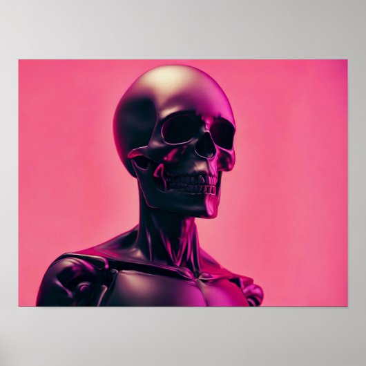 Poster Squelette robotique futuriste (Devant)