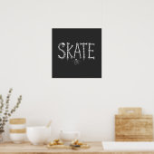Poster Squelette SKATE Design Horreur (Cuisine)
