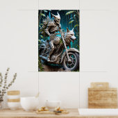 Poster squelette sur un hélico monté avec une tête de lou (Cuisine)