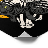 Poster Squelette tenant un chat noir drôle de chat d'Hall (Coin)