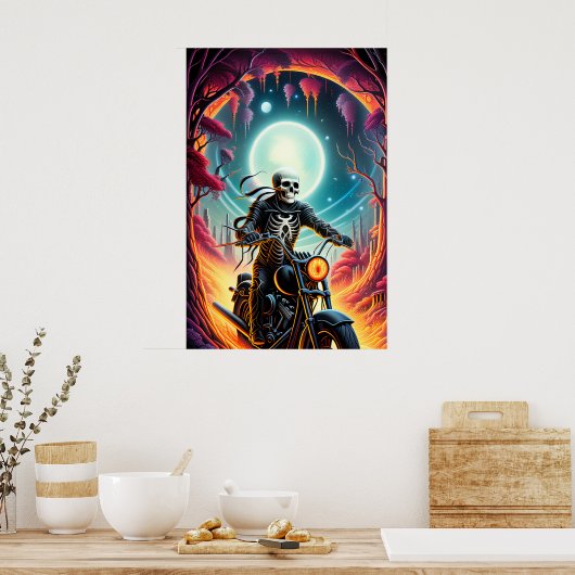 Poster Squelette Traverser la grotte des feux (Cuisine)