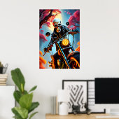 Poster Squelette Traverser la grotte des feux (Bureau à domicile)