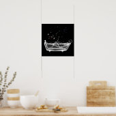 Poster Squelette X-Ray prenant bain - B&W Rainbow (Cuisine)
